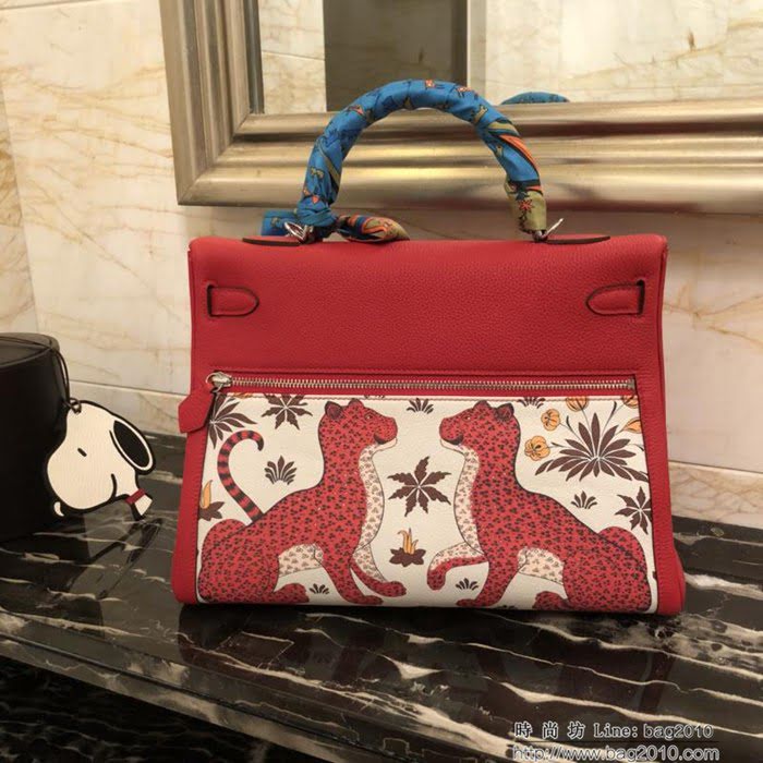 HERMES愛馬仕 凱莉包 hermes Kelly35cm手工縫製 獨立圖案安全大牌 手提包  Ama1050